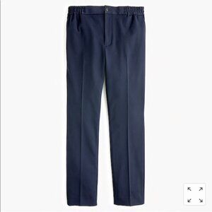 Navy Elastic Waist Trousers